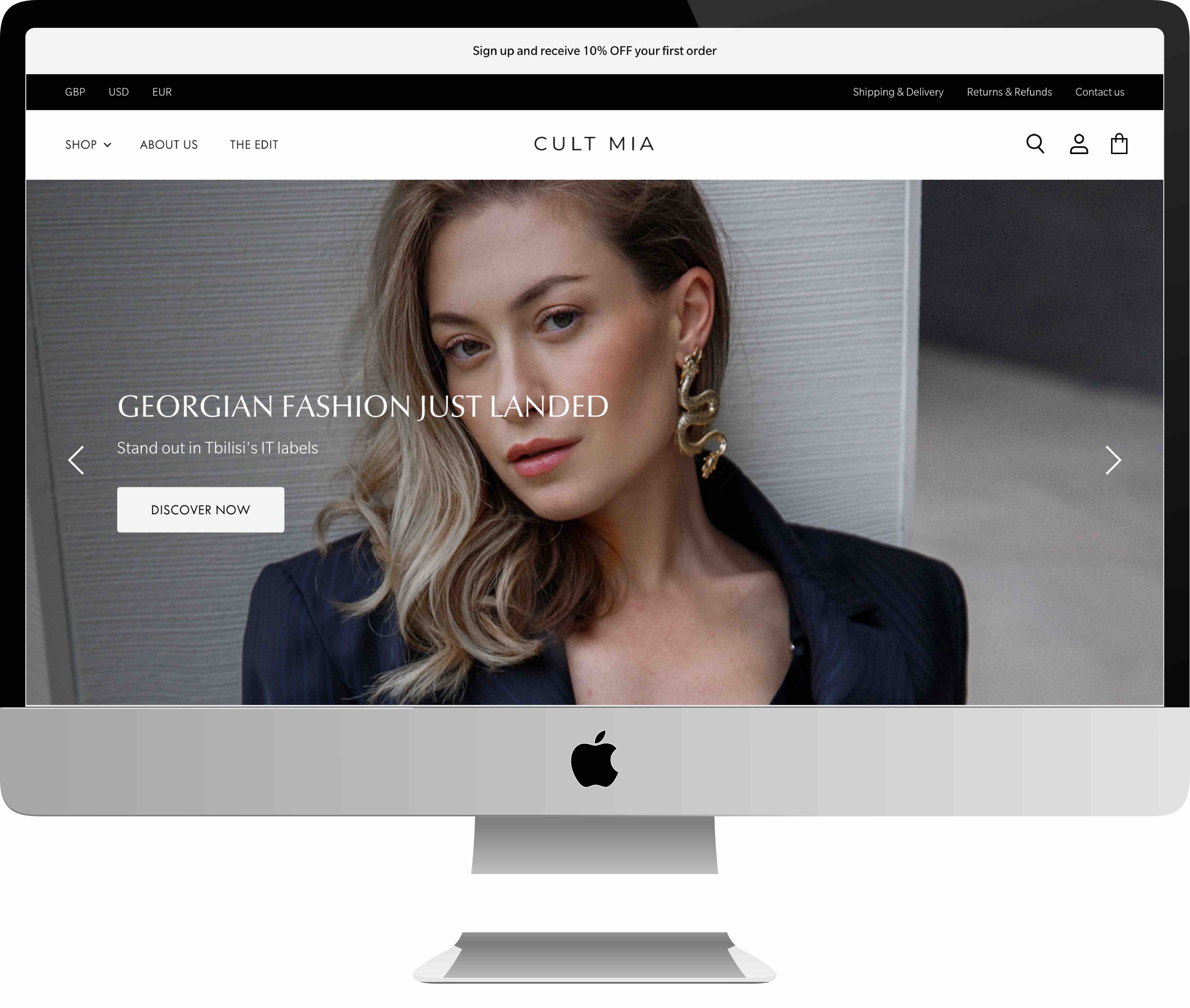 Desktop image of site